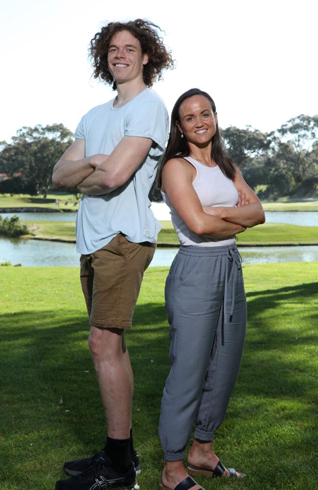 Ben Brown, AFL player for Melbourne Football Club and Daisy Pearce. Picture: Philip Gostelow