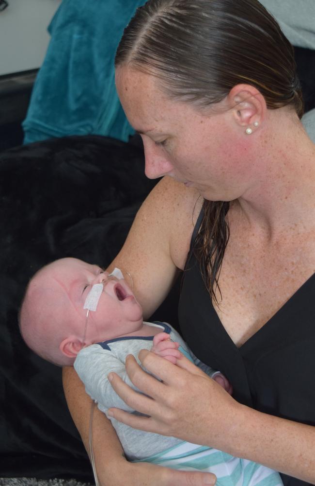 Helen Malone with baby Colby, who was born at 23 weeks.