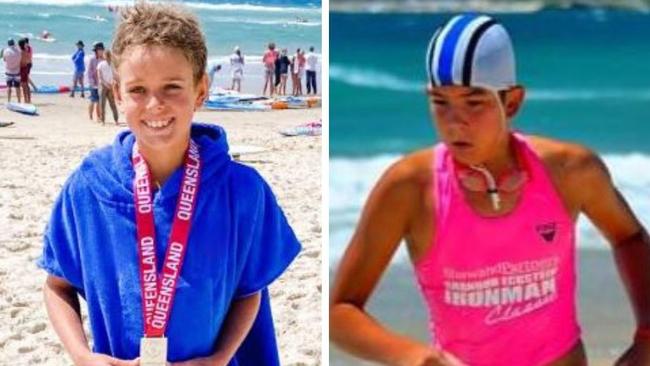 Bailey Ohlin (left) was knocked unconscious in the surf at Maroochydore during a Surf Life Saving event, and Ari Greig (right) has been hailed a hero for potentially saving his friend's life.