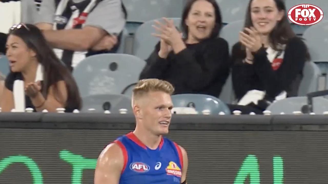 Adam Treloar's reception from the crowd changed dramatically over the course of the match.