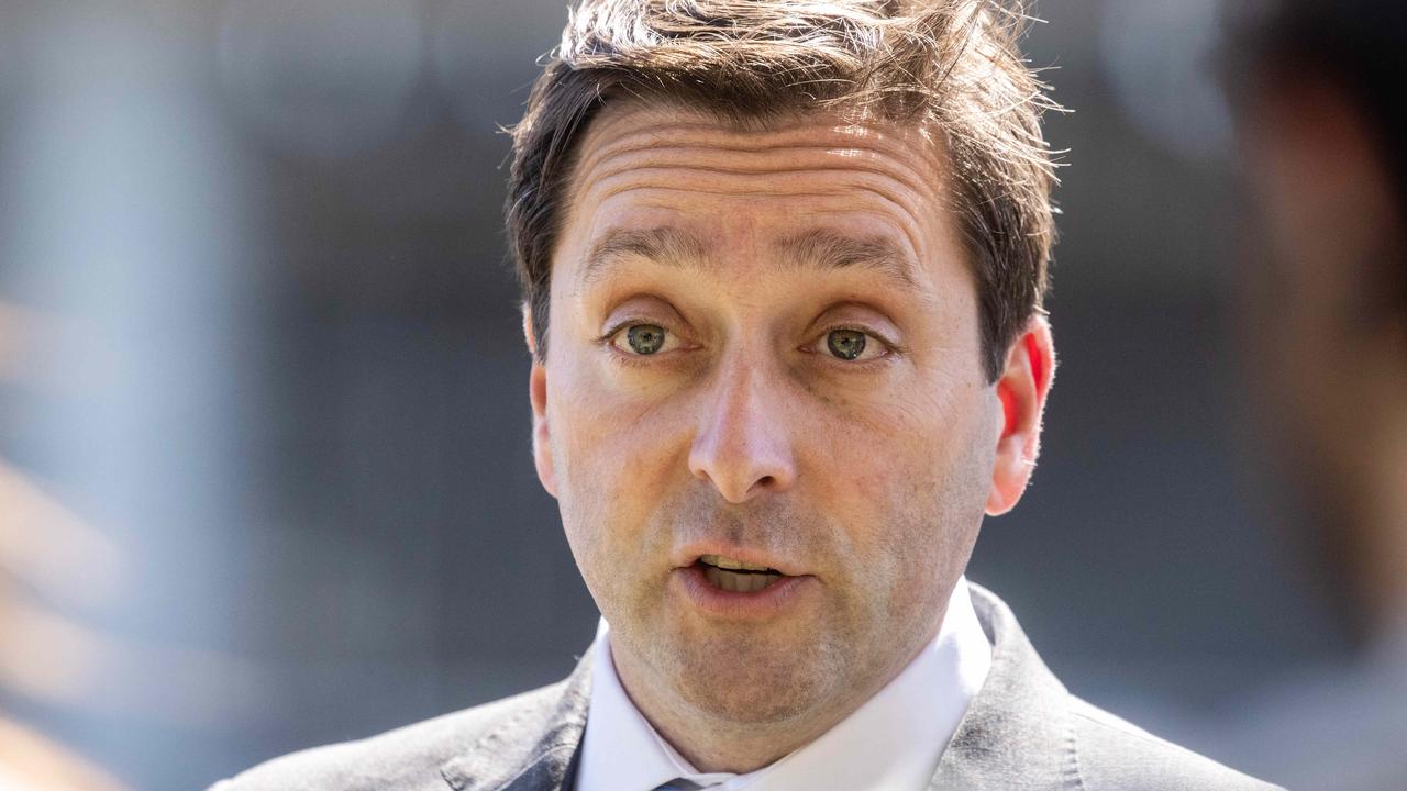 Matthew Guy speaks about Tim Smith on Thursday. Picture: NCA NewsWire/Sarah Matray