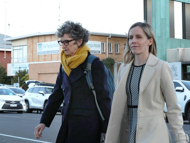 Crown prosecutors Nanette Rogers and Sarah Lenthall leave court in Morwell. Picture: David Crosling