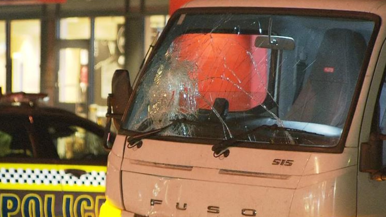 A pedestrian has died at the scene of a horror collision at Melrose Park. Picture: 7NEWS