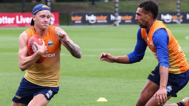 New Kangaroo Jaidyn Stephenson in action at Arden St. Picture: Ian Currie