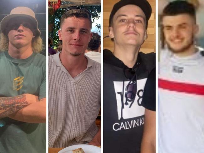 Left to right: Joshua Briggs, 22, Nelson Moore, 23, Zachary Gabor, 19, and Daniel Pearce, 19.Four young men who allegedly made multiple cocaine deliveries for a âsophisticated and highly-profitable drug syndicateâ operating throughout the Sutherland Shire have been granted bail.A court heard the syndicate organisers allegedly used a âcentral control phoneâ to send mass messages to 1900 contacts while buyers would place their orders before runners would deliver their cocaine and MDMA.In August, Sutherland detectives started an investigation into the ongoing supply of drugs and used physical and covert surveillance, controlled buyers, undercover police operatives and telephone intercepts to monitor and gather evidence on the alleged syndicate members and their customers.The court heard Joshua Briggs, 22, Nelson Moore, 23, Zachary Gabor, 19, and Daniel Pearce, 19, â who all live in the Shire -were allegedly ârunnersâ â who work or are paid to deliver drugs. All appeared in Sutherland Local Court on December 19, 2023. Picture: Facebook
