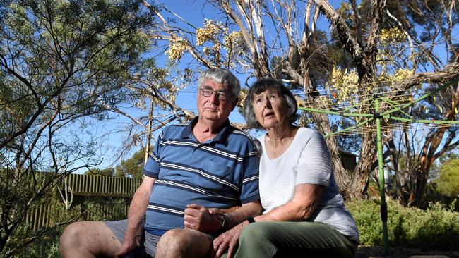 “What’s that awful noise?” Kevin and Marilyn Collins live at the northern end of St Kilda, where noise from the power plant is driving them mad. Picture: Tricia Watkinson