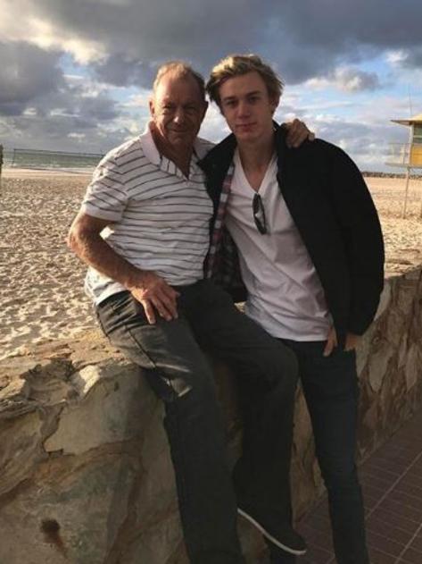 Port Adelaide's Todd Marshall with dad Robert. Picture: Instagram