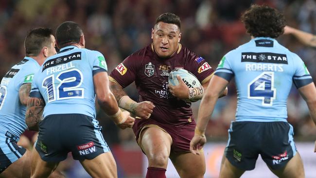 Josh Papalii in action at Suncorp Stadium last year. Picture: Peter Wallis