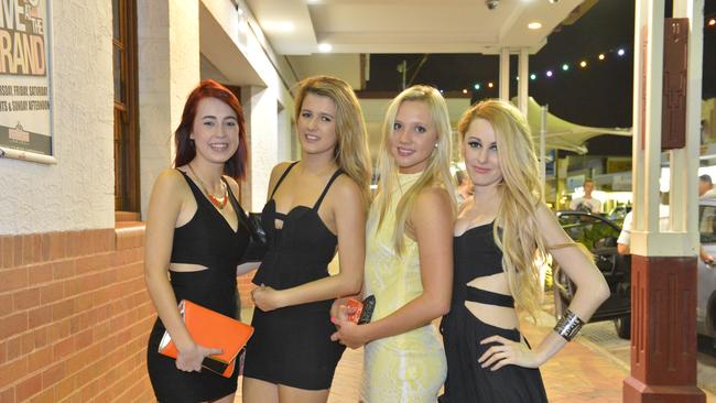 (L-R) Amee Ridgeway, Brittney Jenkinson, Zowe McElligott and Dwahna McElligott at the Grand Hotel Goondoon Street, Gladstone. Photo Christopher Chan / The Observer
