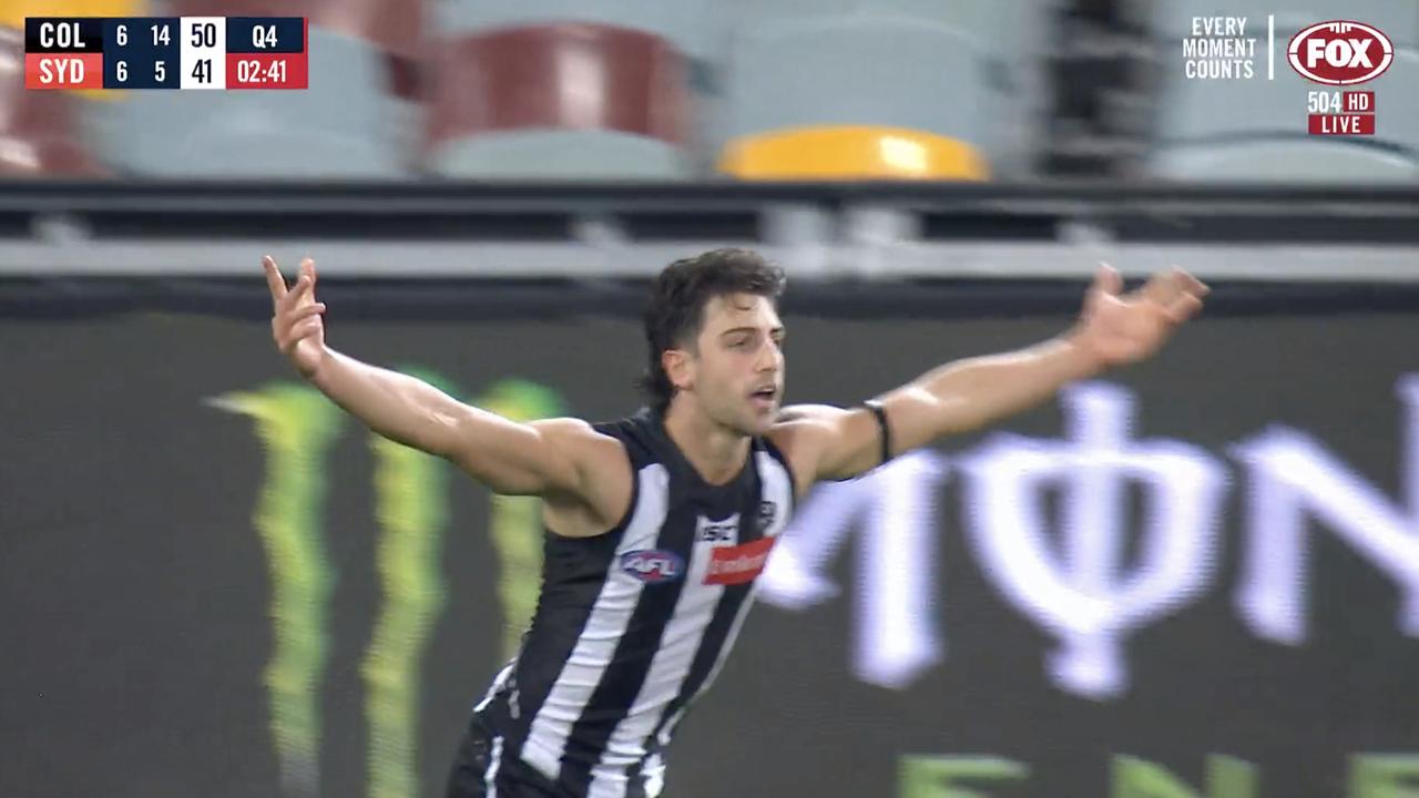 Josh Daicos booted a brilliant goal to seal the win for Collingwood.