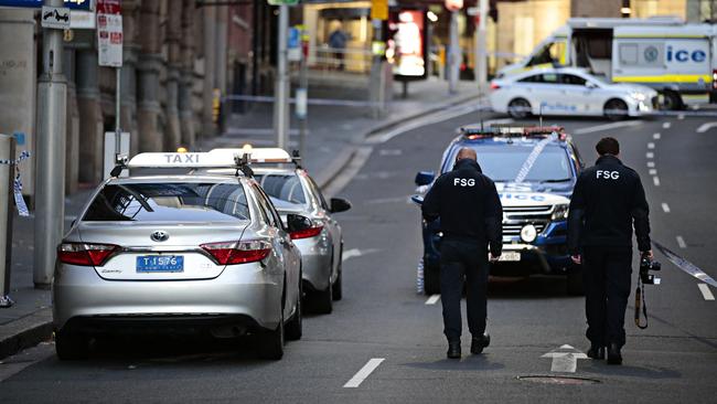 Police have blocked off surrounding streets. Picture: Adam Yip