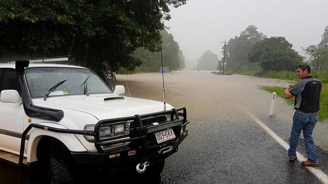 Mr Greenwood had to swim out to the car twice. Picture: Facebook