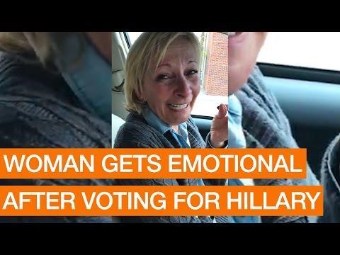 DECISION 2016:    Woman Gets Emotional After Voting for Hillary  Package    October 28