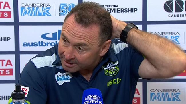 Ricky Stuart was in a bad mood post match.