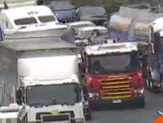 Three of the five outbound lanes are closed on the Monash Fwy near Burke Rd in Glen Iris after a multi-vehicle crash involving a truck, several cars and a motorcyclist on Monday about 7.15am.