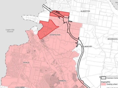 Future Gold Coast: the section in red show a new urban footprint identified as the far north of the city.