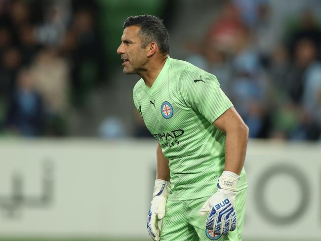 Melbourne City goalkeeper Jamie Young keeps an eye on matters during his side’s AFC Champions League match against Ventforet Kofu. Picture: Robert Cianflone/Getty Images