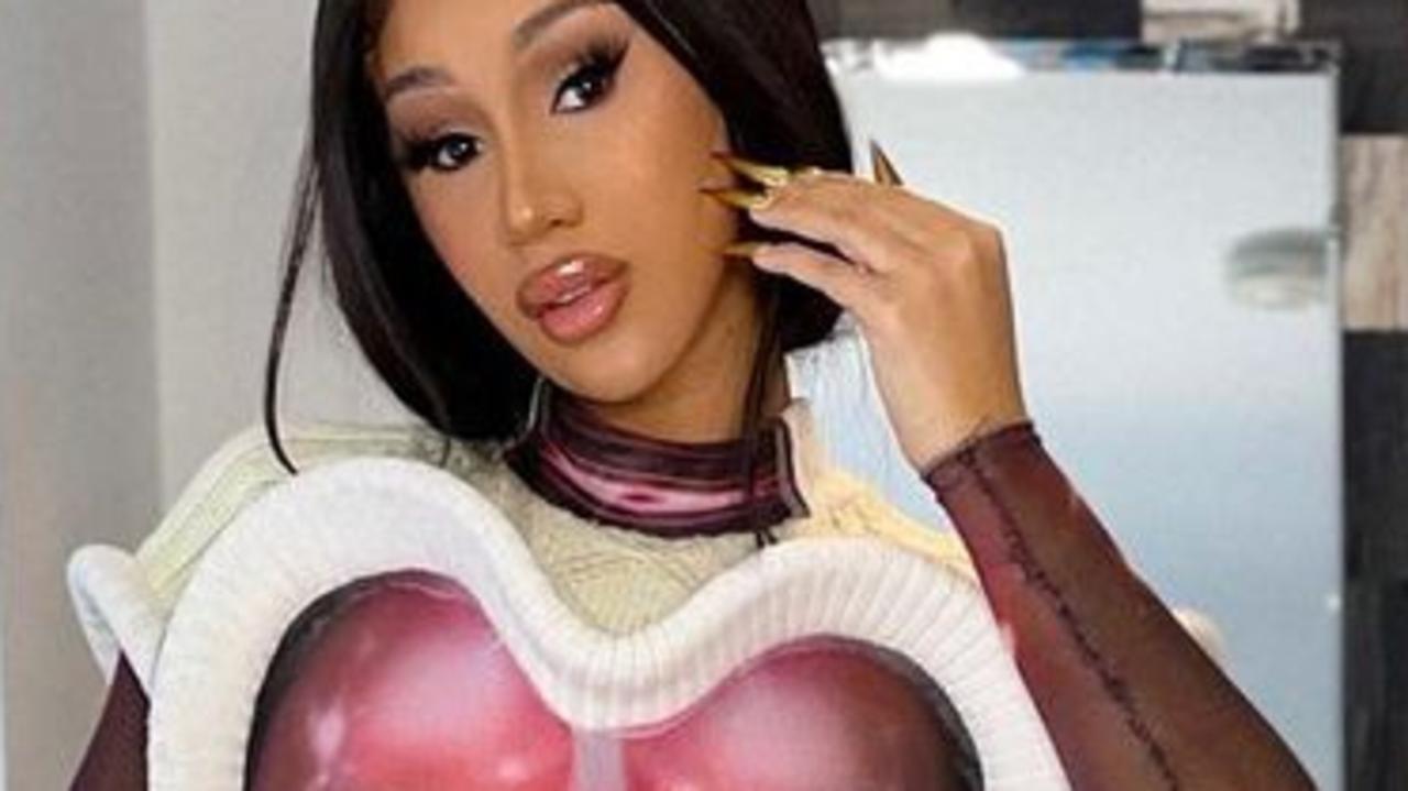 American music star Cardi B shows off her Louis Vuitton-inspired ponytail 