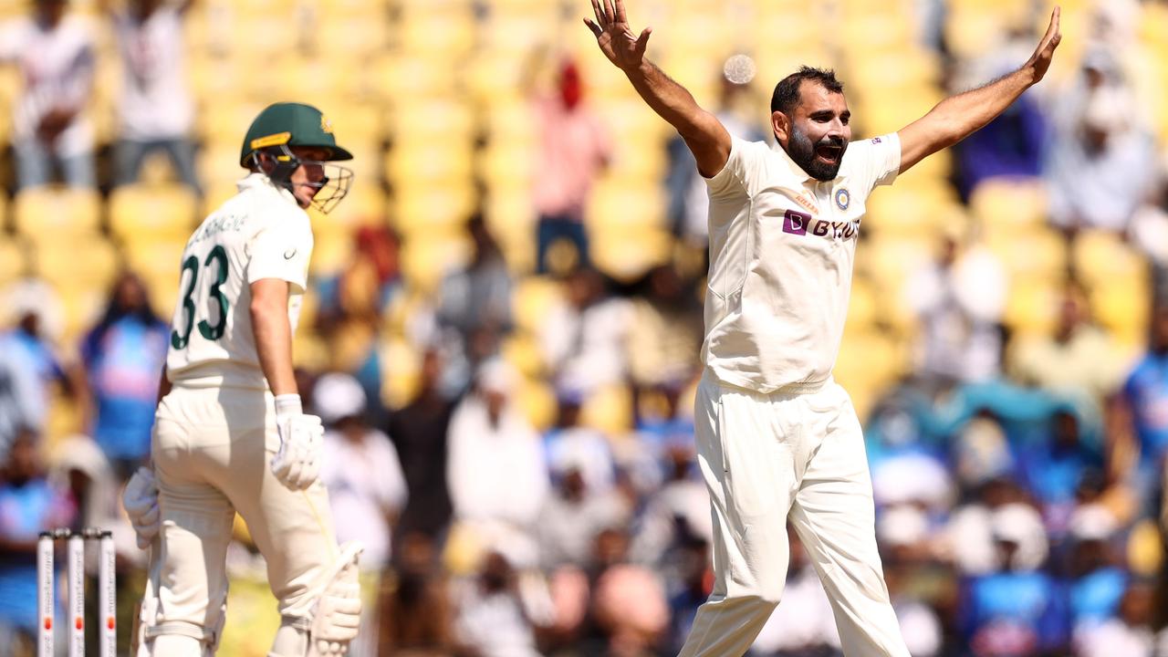 Mohammed Shami appeals for a wicket during India’s demolition.