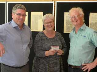 Dave Crighton, Christine Netherwood and Rick Palmer at the the Greater Rockhampton Scheme Centenary Exhibition launch. Picture: Jann Houley