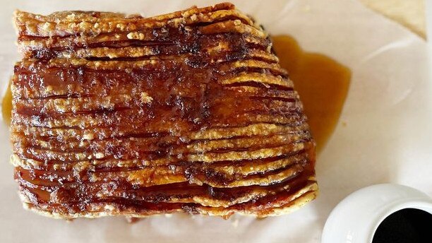 This pork belly is crunchy and tasty.