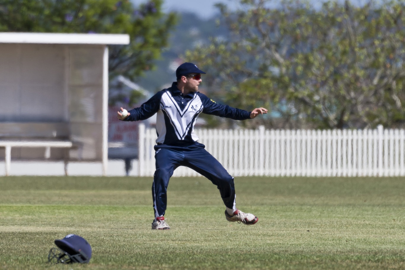 Nathan Walsh fields for Victoria against Queensland in Australian Country Cricket Championships round two at Rockville Oval, Friday, January 3, 2020. Picture: Kevin Farmer