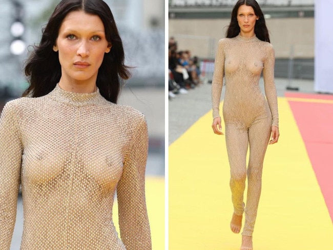 Bella Hadid stuns at Paris Fashion Week once again. Picture: Getty