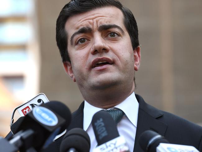 Australian Labor Party's Senator Sam Dastyari speaks to the media in Sydney on September 6, 2016, to make a public apology after asking a company with links to the Chinese Government to pay a 1,273 USD bill incurred by his office. Dastyari told reporters he made a mistake, but had not been asked to resign and would not tender his resignation. / AFP PHOTO / WILLIAM WEST