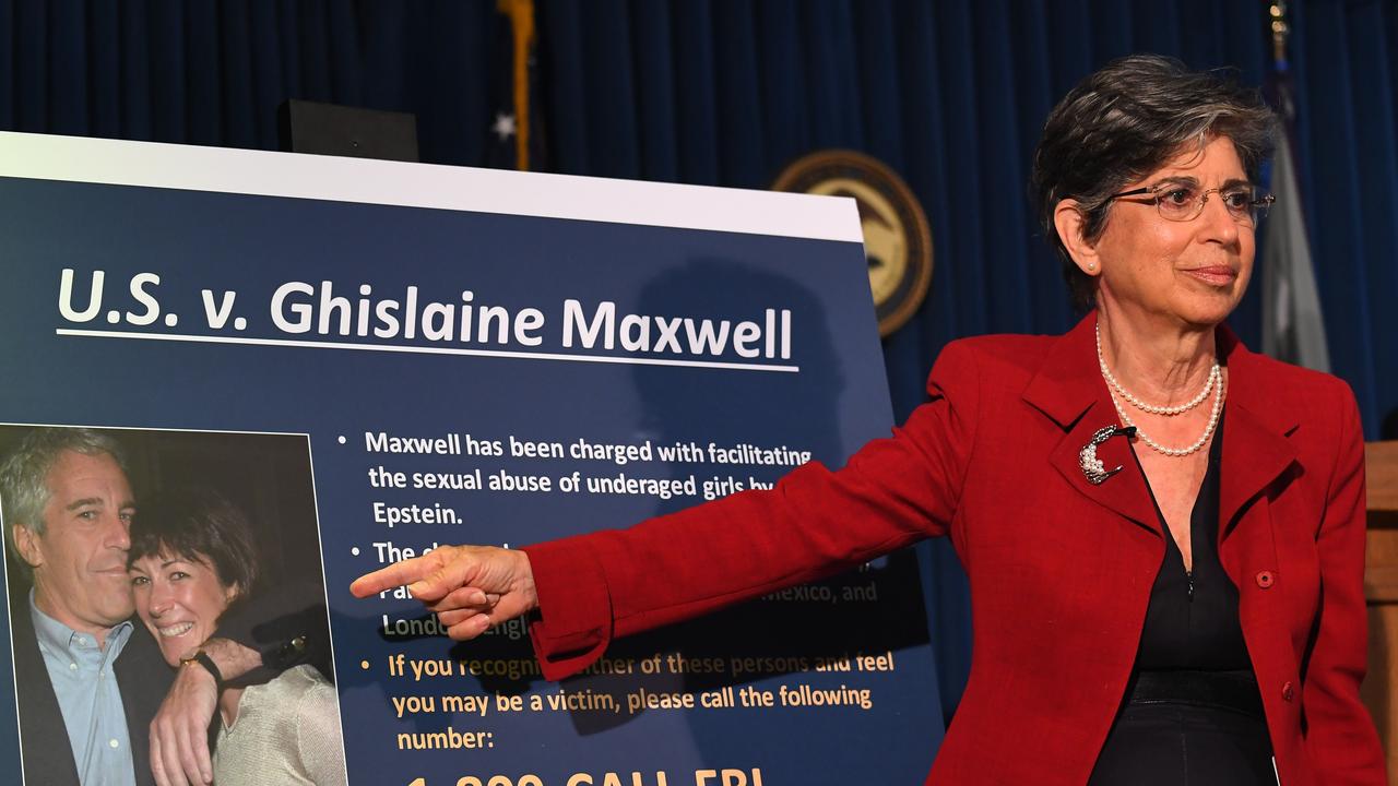 Acting US Attorney for the Southern District of New York, Audrey Strauss, announces charges against Ghislaine Maxwell. Picture: Johannes Eisele/AFP