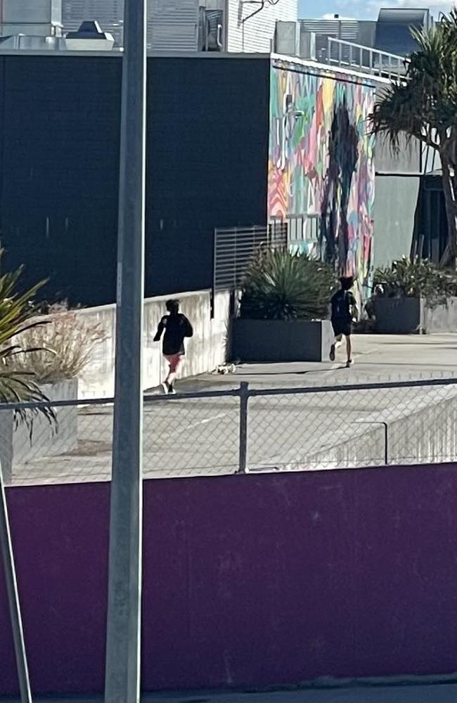 Local resident captures a group of youths entering Toombul Shopping Centre, which has become popular with urban explorers. Picture: Lang Sherpa