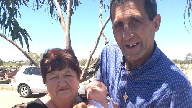 Dennis Jackson (right) and his wife Ramonda with their great nephew Paxton Williams. Picture: Supplied