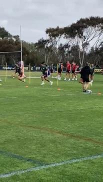 Cody Walker trains freely with the South Sydney squad in San Diego