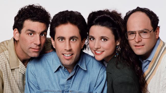Michael Richards, Jerry Seinfeld, Julia Louis-Dreyfus and Jason Alexander, principal cast of the TV show 'Seinfeld'.