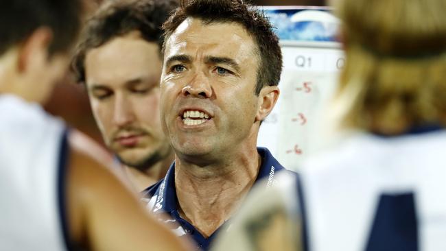 Chris Scott’s team has been smashed in consecutive preliminary finals. Picture: Michael Klein