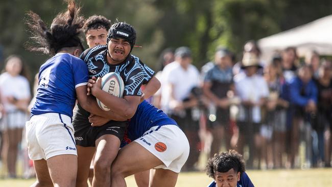 Hard-hitting action from the NSW Maori and Samoan match.