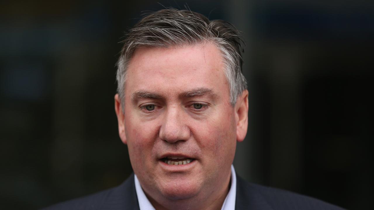 Collingwood president Eddie McGuire speaks to the media.