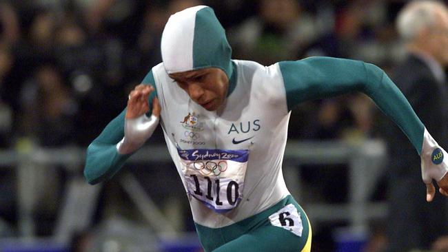 Cathy Freeman on her way to winning the women’s 400m final.