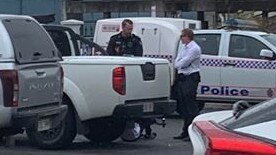 A man was arrested this afternoon next to the ANZ bank in the Rockhampton CBD