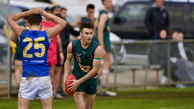 Seth Campbell playing for the Tasmania Devils Picture: Anthony Corke