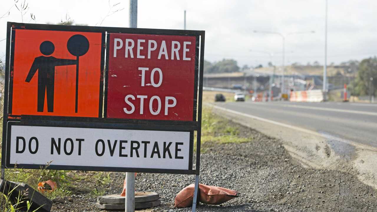 Roadworks continue on the Warrego Hwy west of Toowoomba to upgrade O'Mara's Rd, linking the Charlton Wellcamp industrial estate with the Warrego Hwy, Tuesday, April 12, 2016. Picture: Kevin Farmer