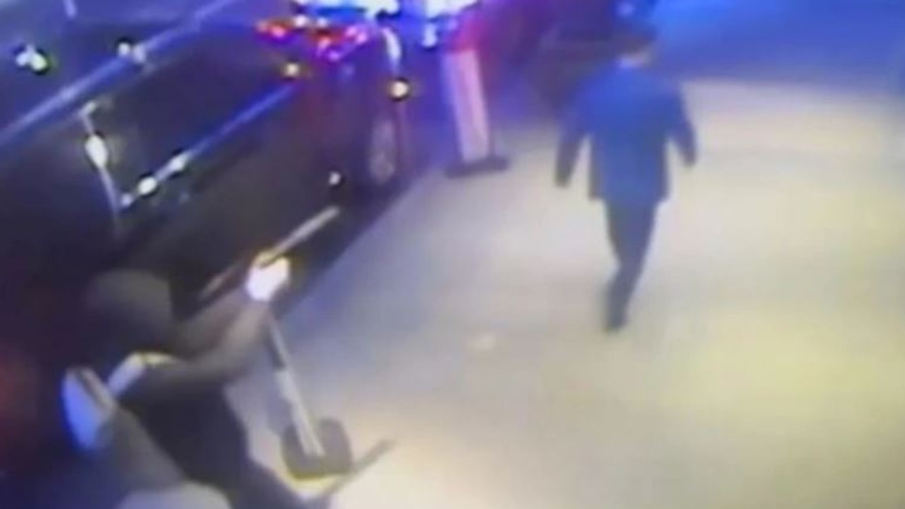 Video footage of the moment before Mr Thompson was shot. Picture: NY Post