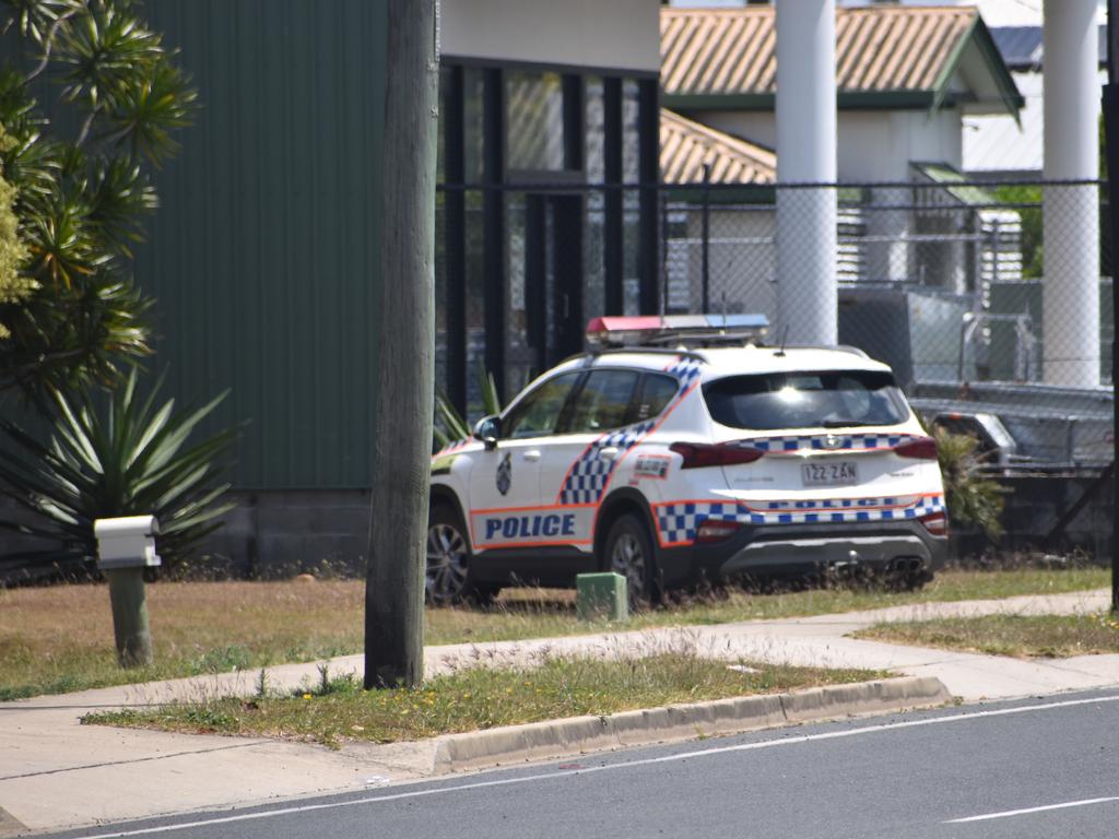 Police at the North Mackay property where six teens have ingested an unknown substance. Five are stable and one boy was listed as critical. They were taken to Mackay Base Hospital. Picture: Matthew Forrest