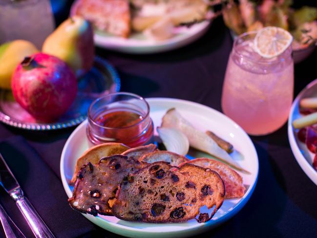 Hanging Garden cocktail with chicken liver pate. Picture: Anna Kucera