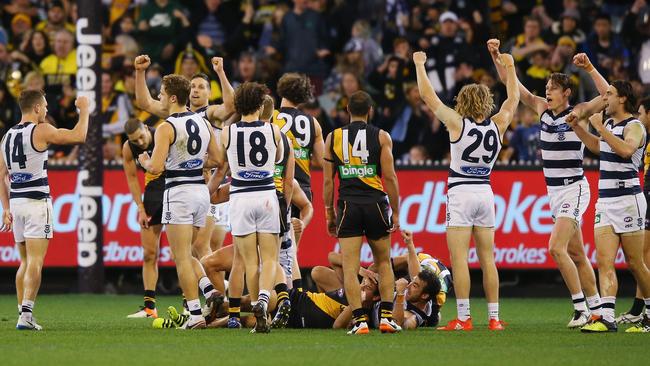 Geelong stunned Richmond with a fourth-quarter comeback at the MCG.