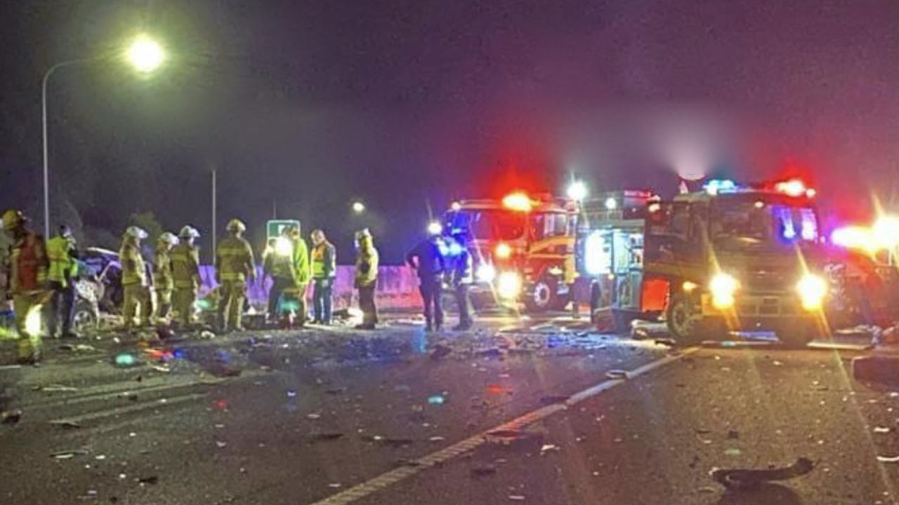 Emergency services on the scene of a major accident on the Bruce Highway, Southbound at Federal (South of Gympie). Picture: Supplied