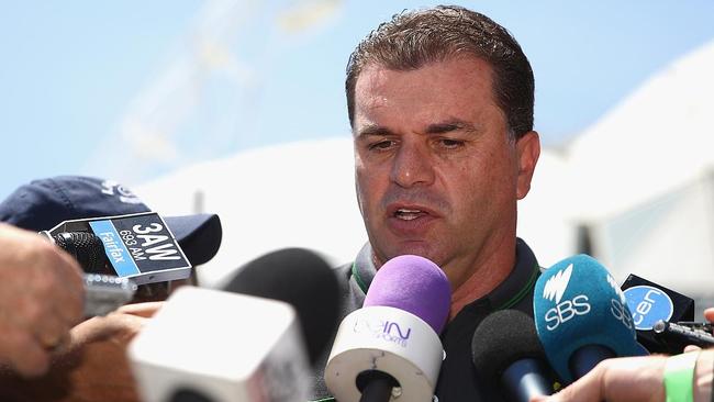  Socceroos coach Pim Verbeek at Aussie Stadium in Sydney after announcing the Australia team squad for international friendly...