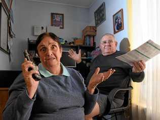 CALL OUT: Goodna residents Margaret and Robert Ross were left without a landline for seven weeks following an system error. Picture: Rob Williams