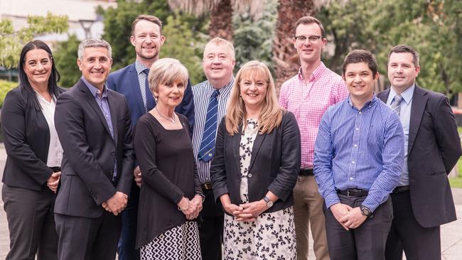 Cr Kate Amoroso (left) alongside her fellow Mount Gambier Council elected members. Picture: Louise Agnew Photography.