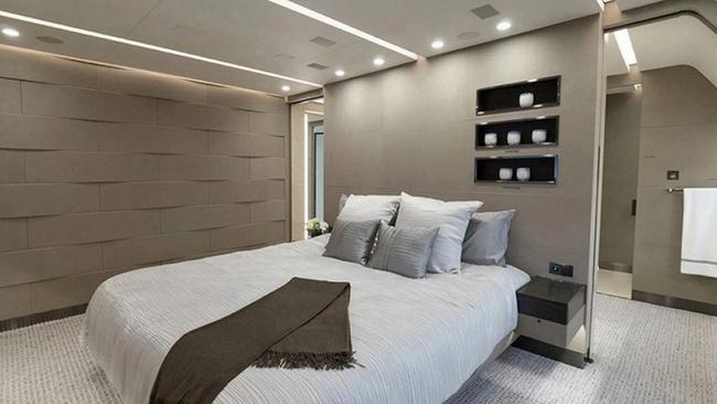 The jet includes a private bedroom and bathroom. Picture: Supplied