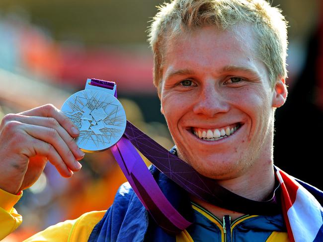 London Olympics 2012. BMX Cycling finals. Silver medal winner Aussie Sam Willoughby.